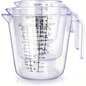 Ensemble de 3 tasses à mesurer en plastique sans BPA
