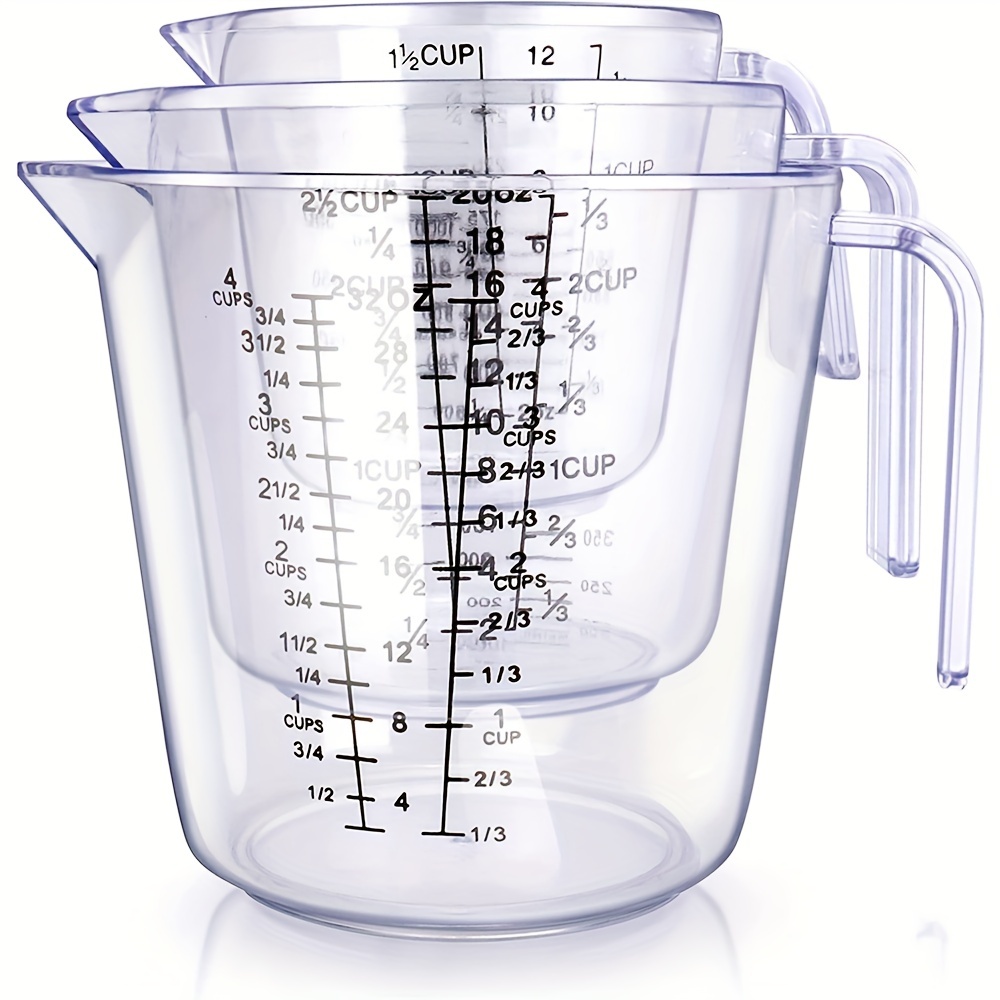 Ensemble de 3 tasses à mesurer en plastique sans BPA