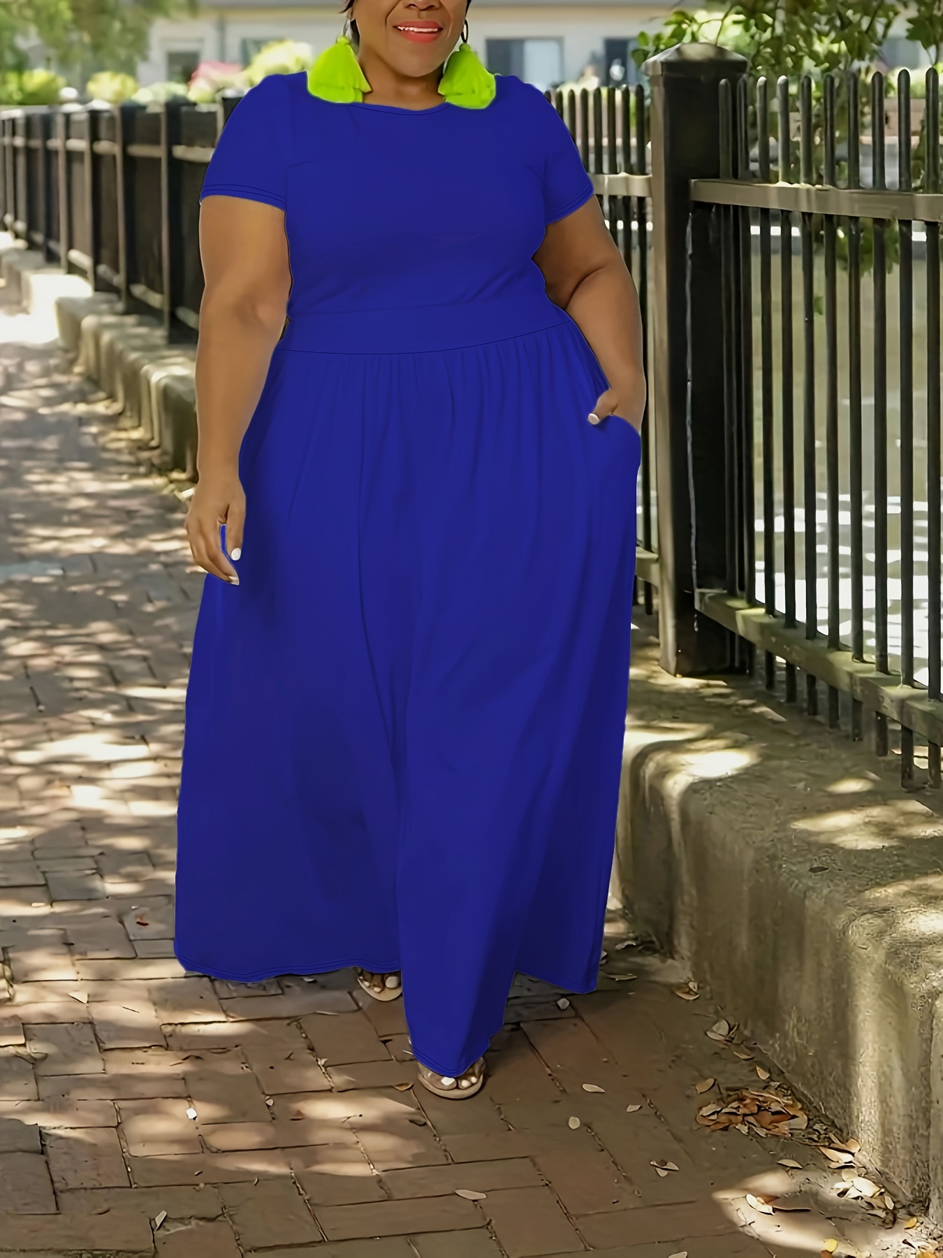 Robe longue à manches courtes à élasticité moyenne – Image 6