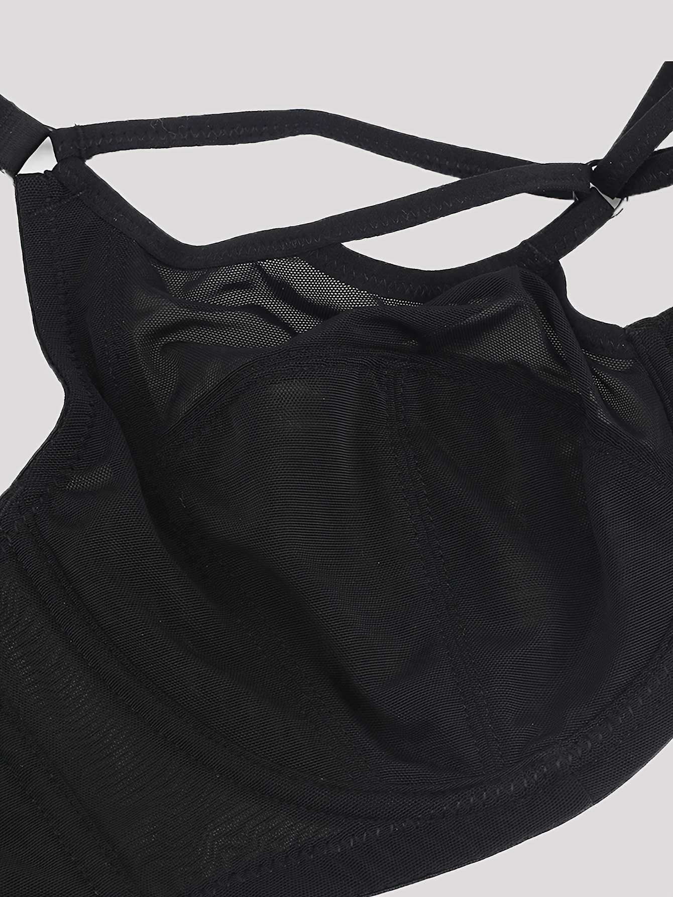 Soutien gorge sexy en dentelle avec armatures sans rembourrages en tissu tricoté non extensible – Image 5