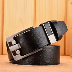 Ceinture vintage en similicuir avec boucle en alliage rétro