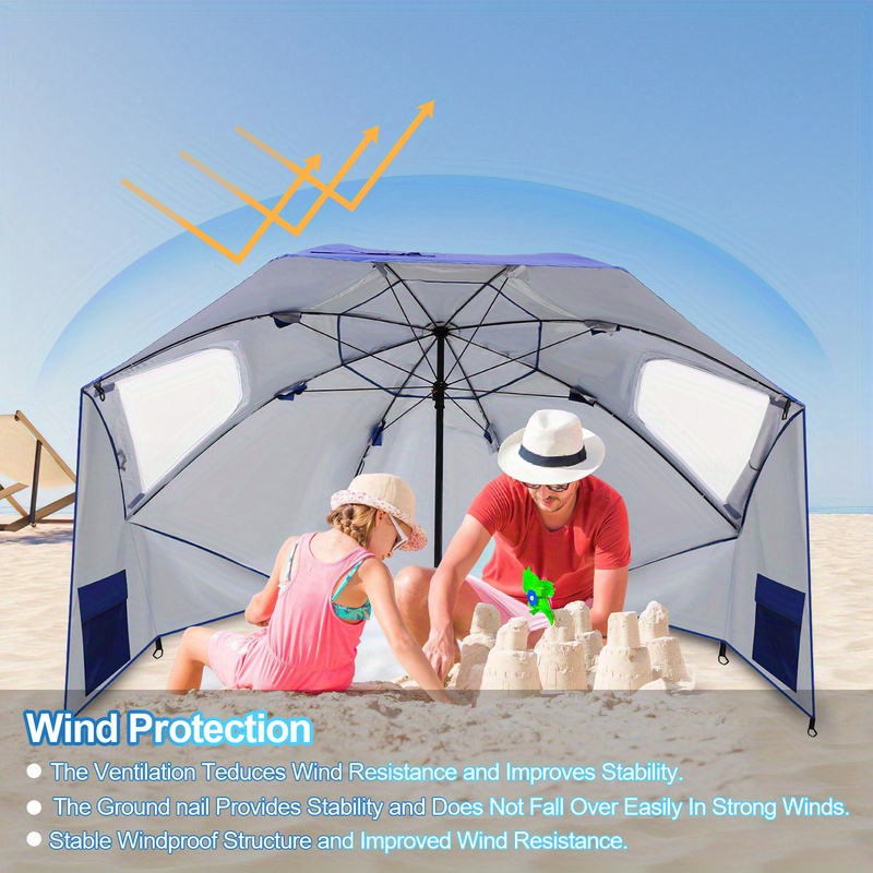 Parasol de plage rond avec piquets – Image 3