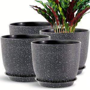 Ensemble 8 pièces pots & plateaux en plastiques