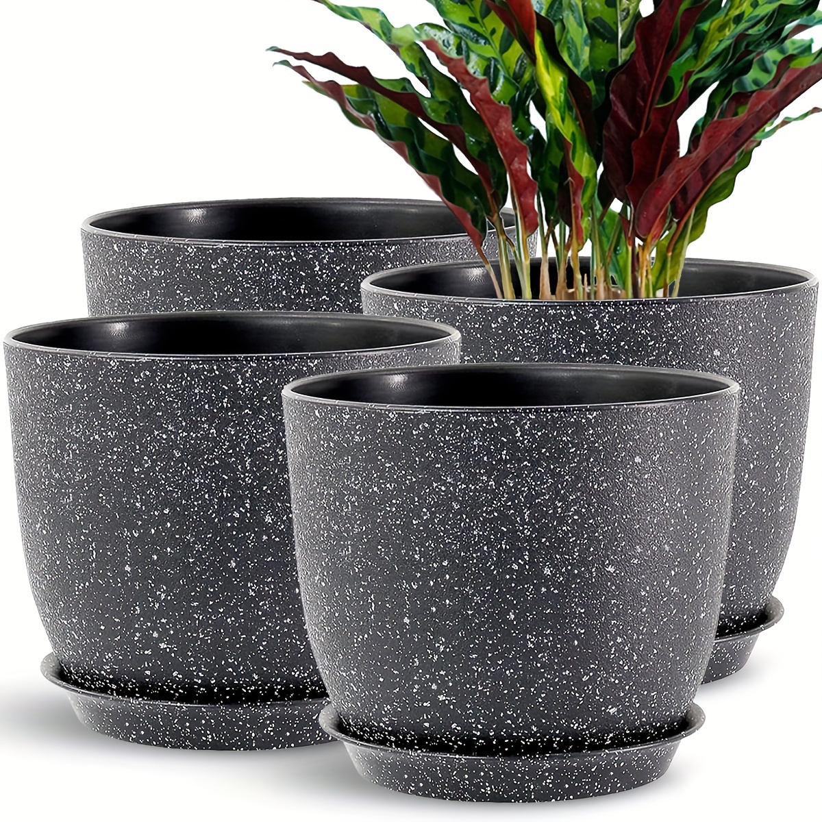 Ensemble 8 pièces pots & plateaux en plastiques