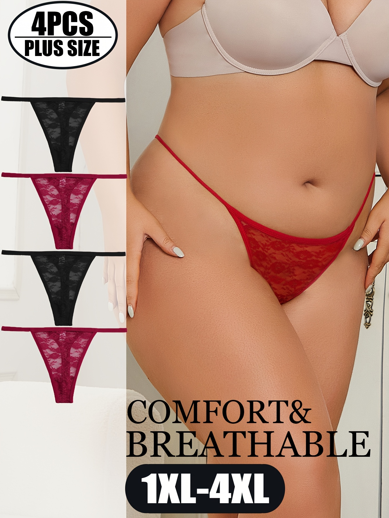 Strings sexy en dentelle semi-transparente – Image 2