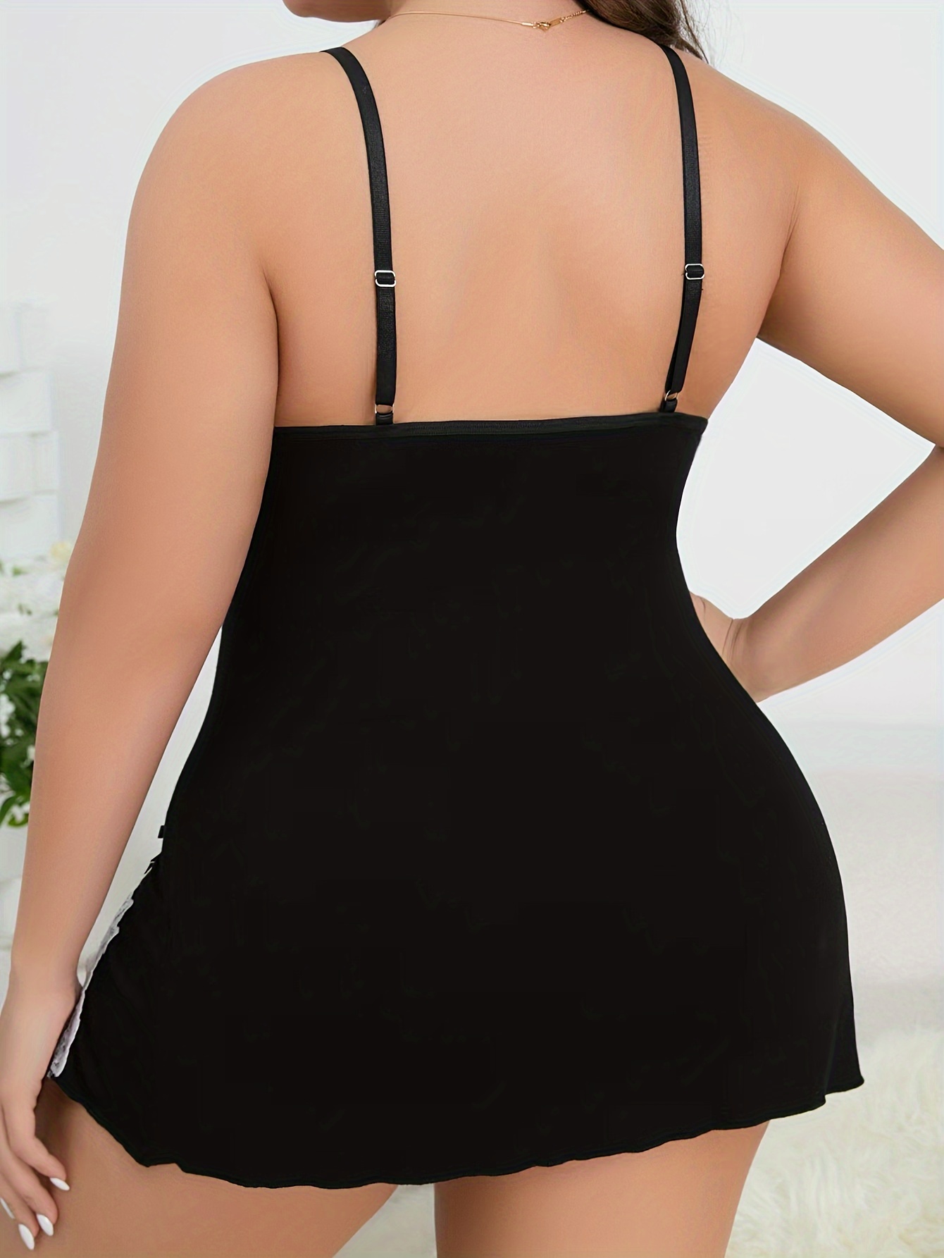 Nuisette sexy détail brodée à col V – Image 5