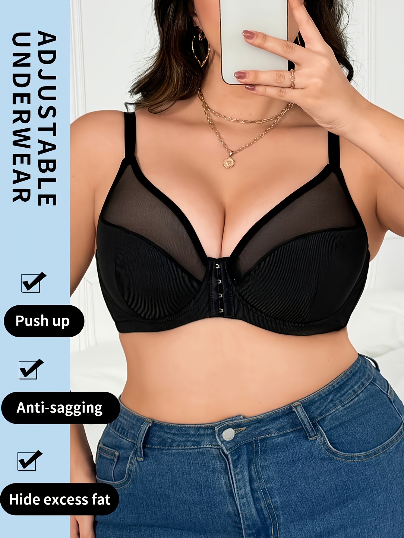 Soutien gorge en maille en acier rassemble jusqu'à soutenir & prévenir l'affaissement des épaules – Image 4