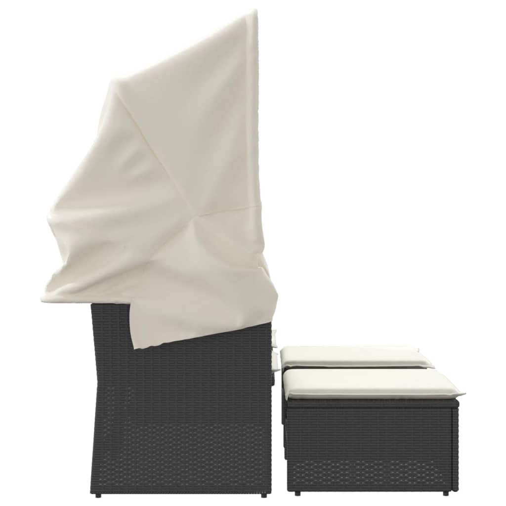 Canapé de jardin 2 places avec parasol & tabouret – Image 5