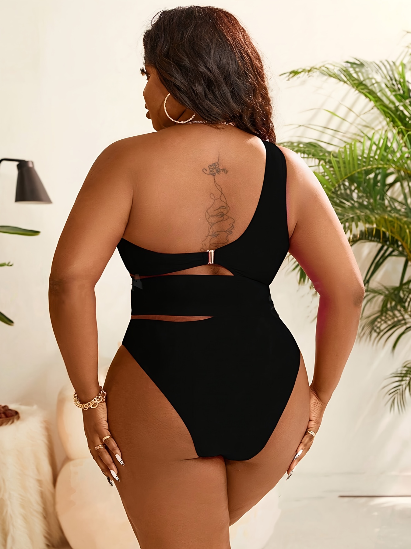 Maillot de bain chic à épaule dénudée & coussinets amovibles – Image 3