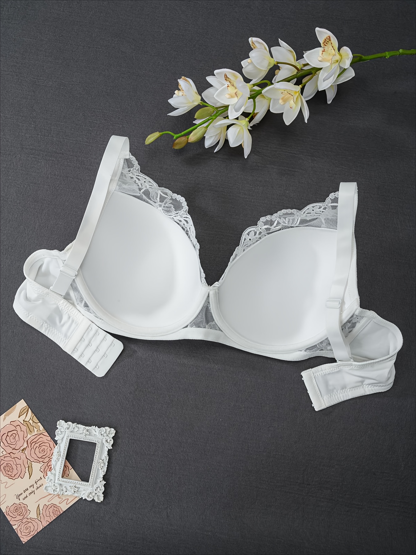 Soutiens gorge à armature en dentelle élégante avec coussinets non amovibles & design floral – Image 6