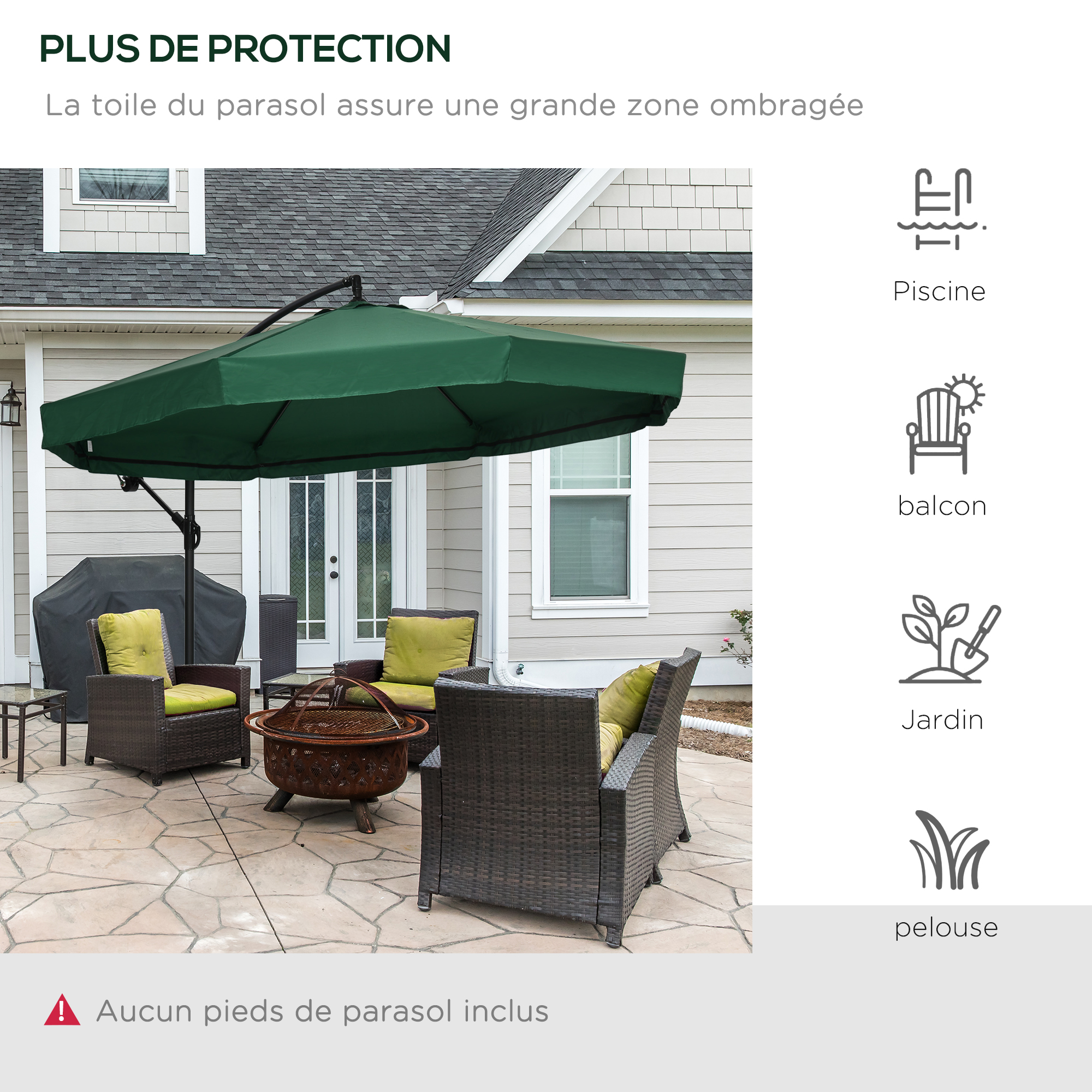 Parasol octogonal avec moustiquaire 295/242 H cm – Image 5