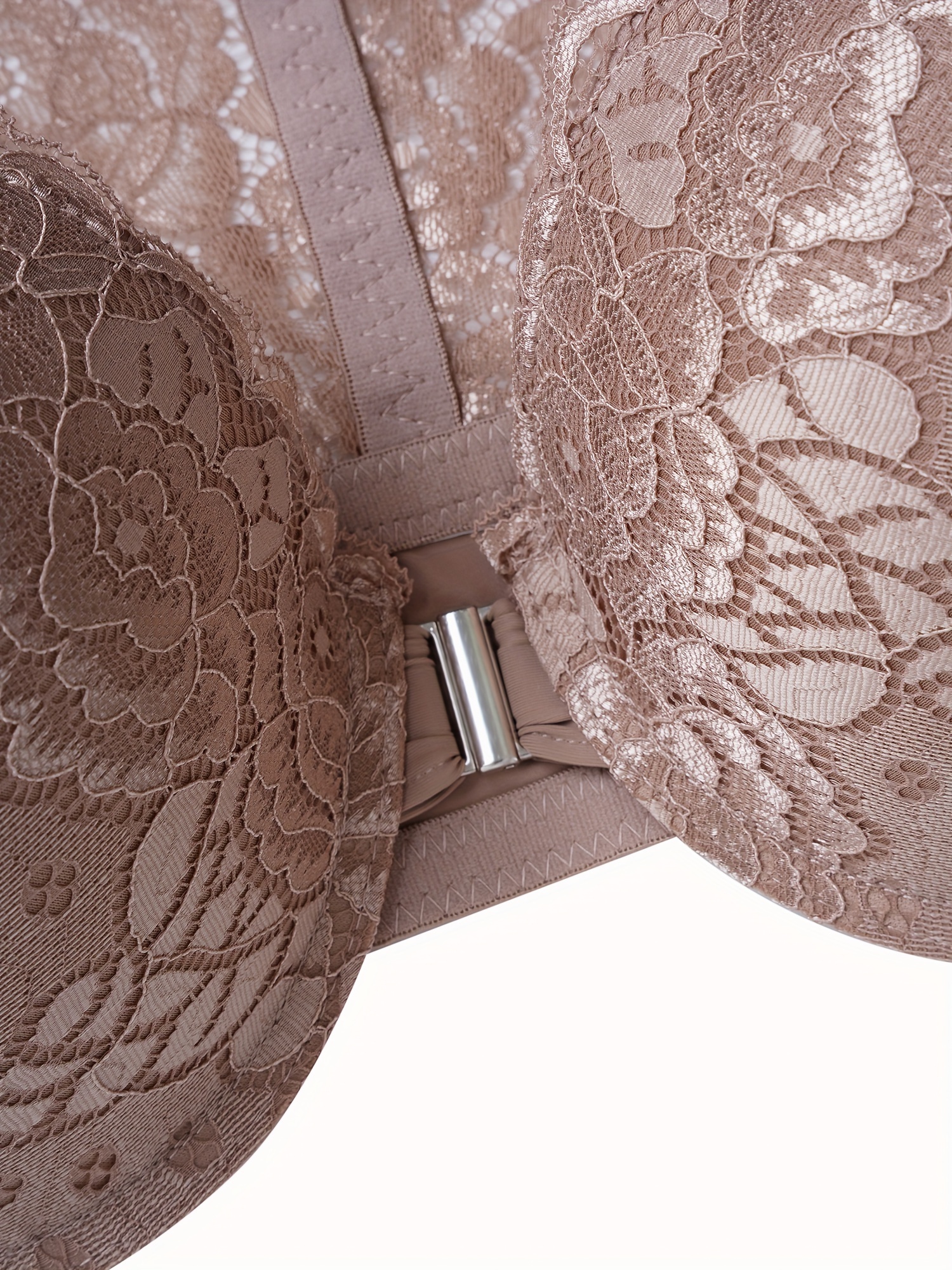 Soutiens gorge avec fermeture lace front ultra doux & léger légèrement rembourré avec détail en dentelle florale avec support à armature – Image 7