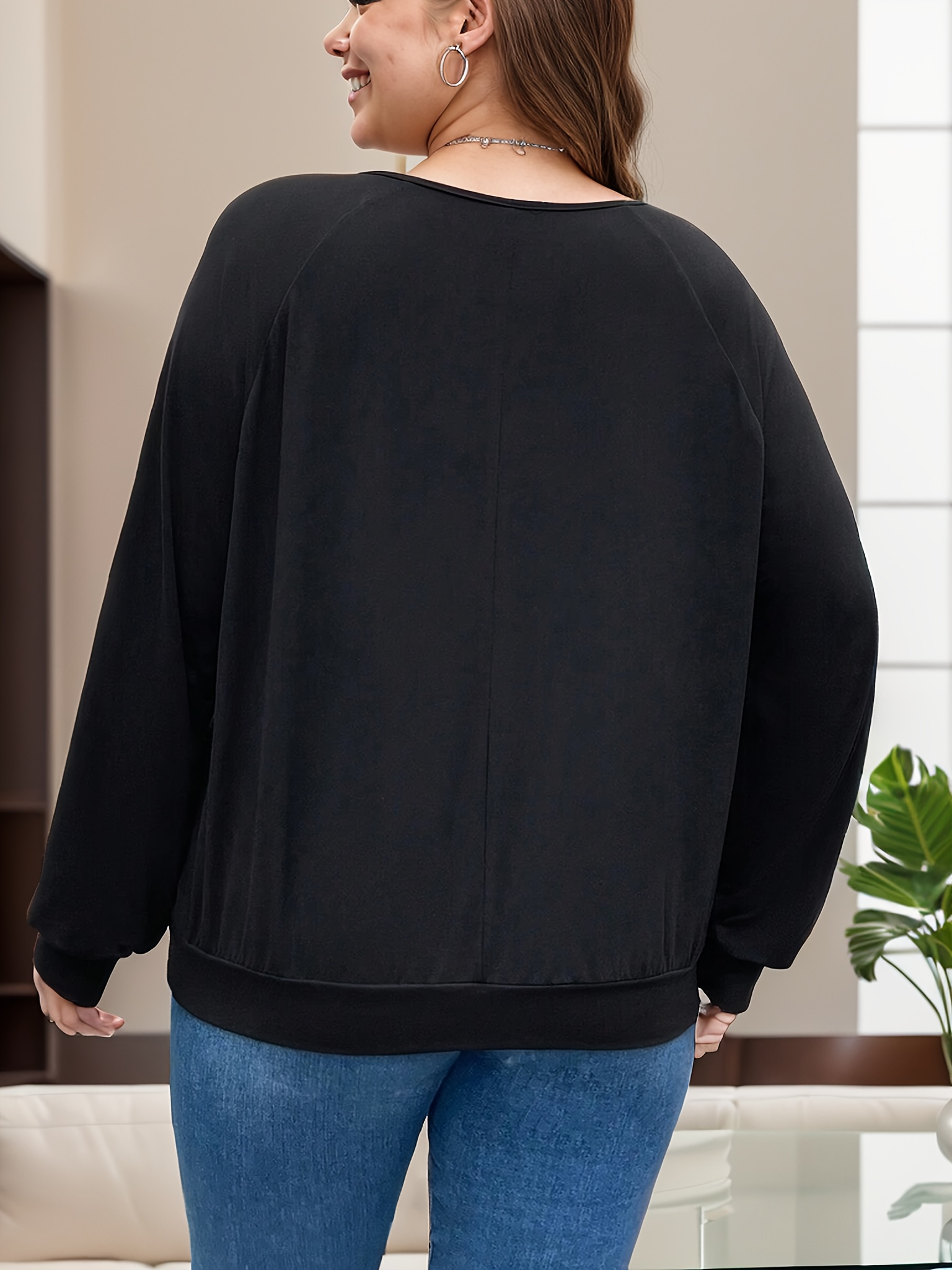 Haut à col V décolleté imprimé léopard en tissu tricoté – Image 2