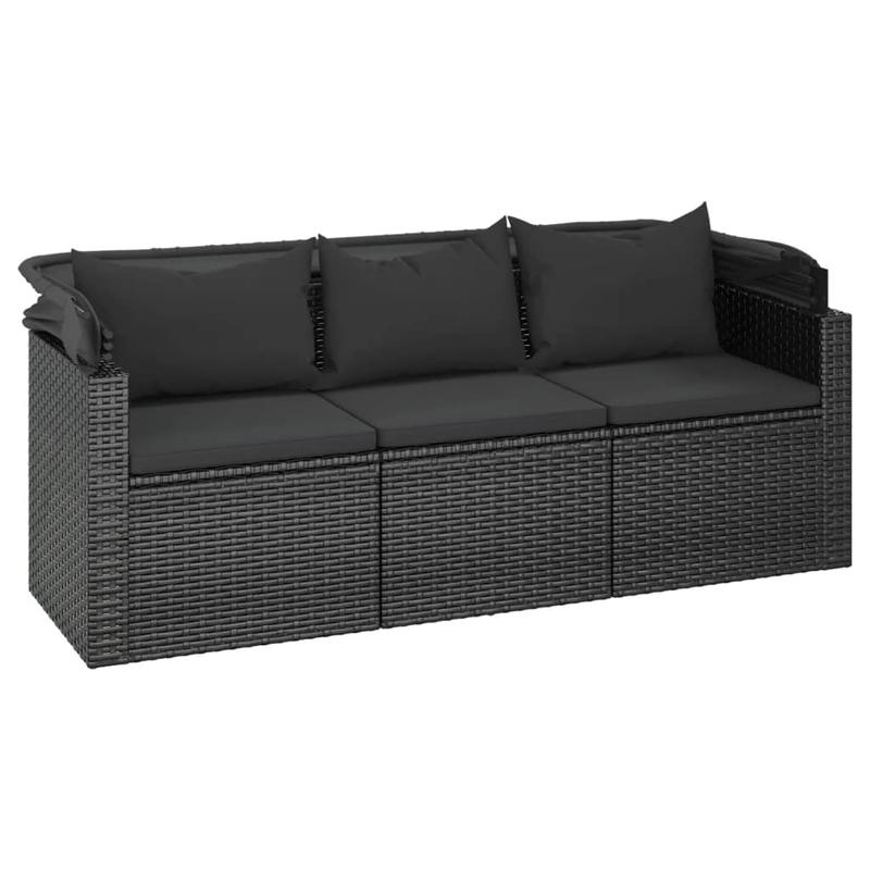 Canapé de terrasse 3 places avec repose-pieds & toit – Image 9