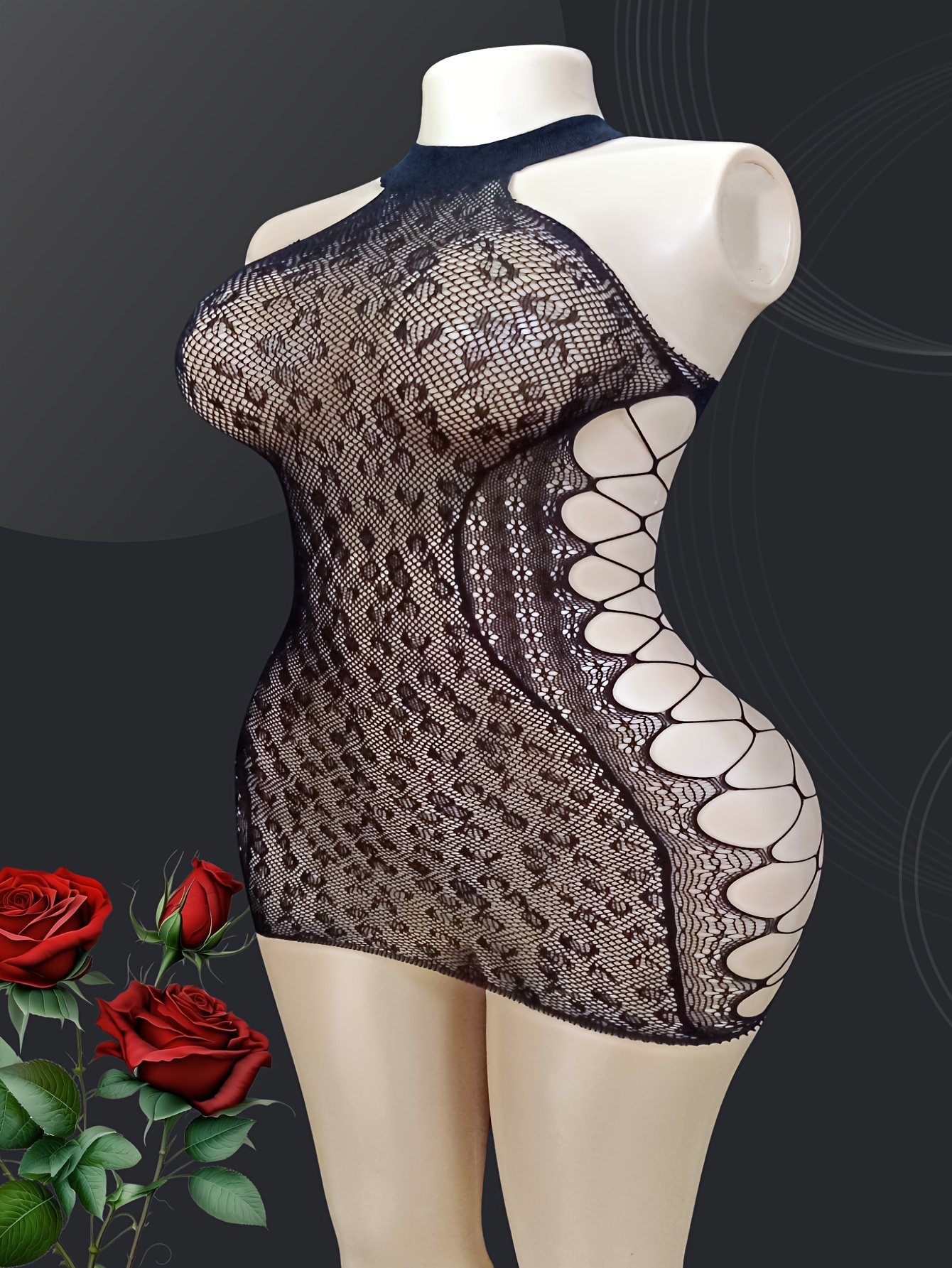 Robe sexy en maille de résille à haute élasticité – Image 3