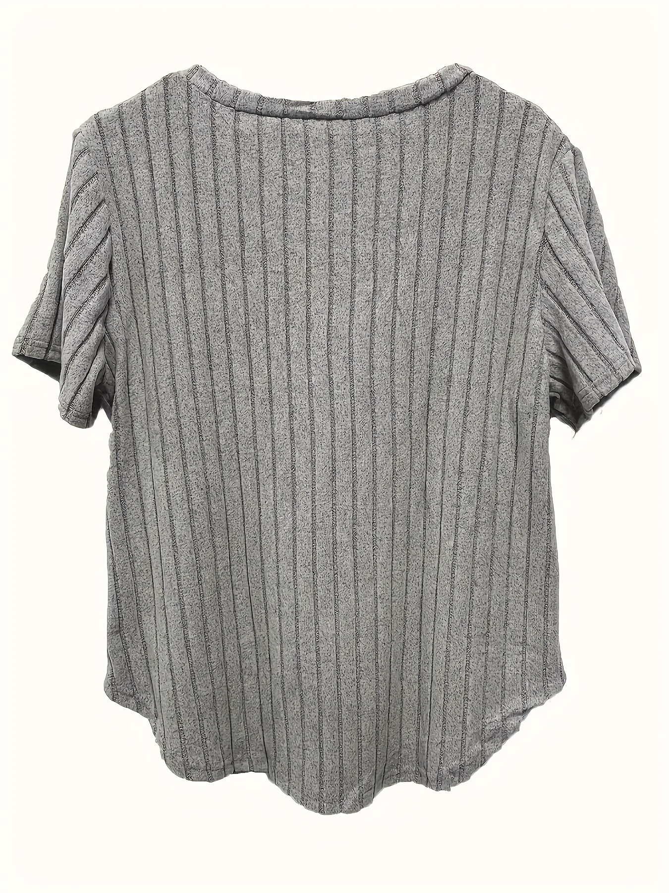 Pull à col V décolleté en tricot côtelé à manches volantes – Image 8