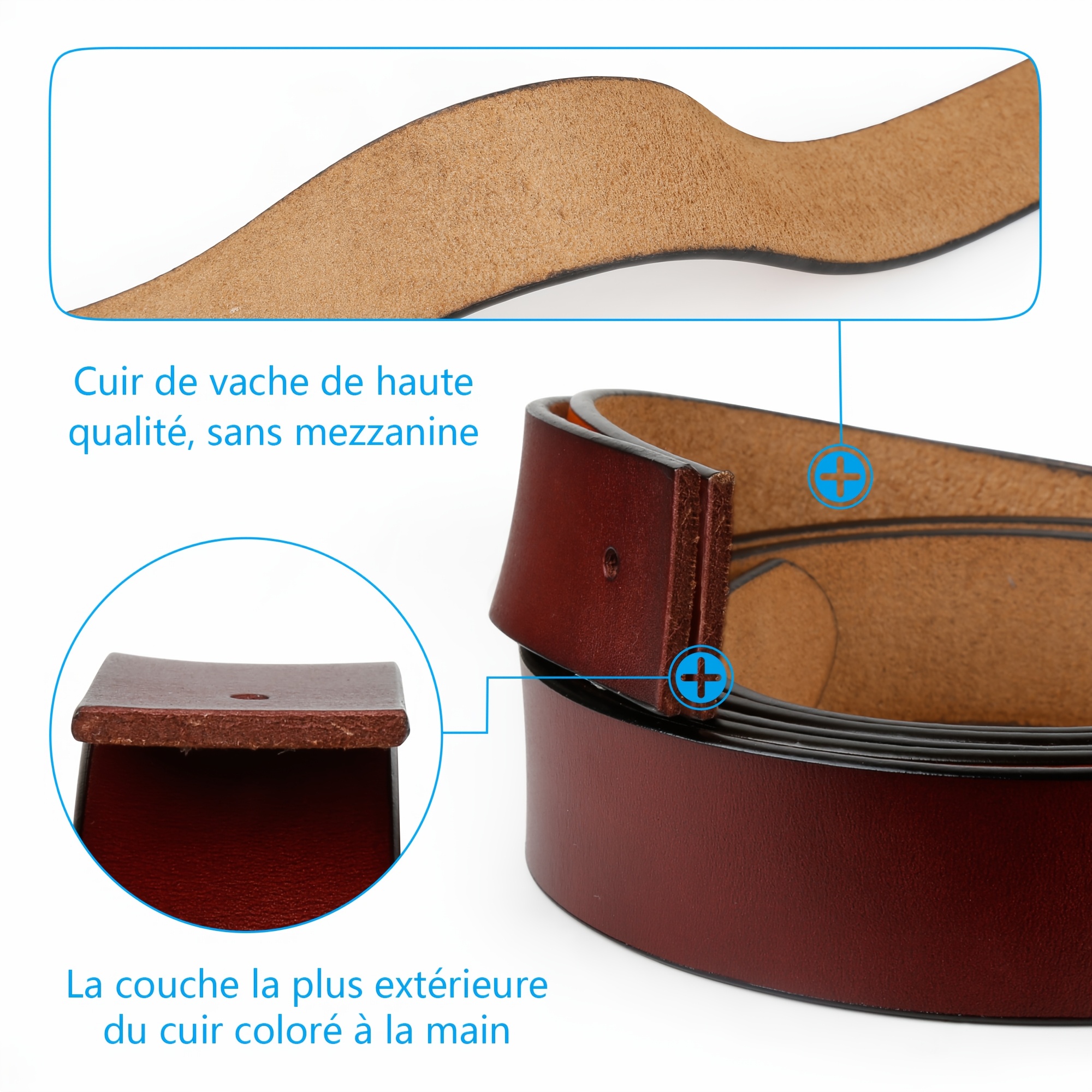 Ceinture en cuir de vache avec boucle en alliage – Image 9