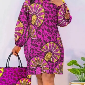 Robe africaine à manches longues bouffantes