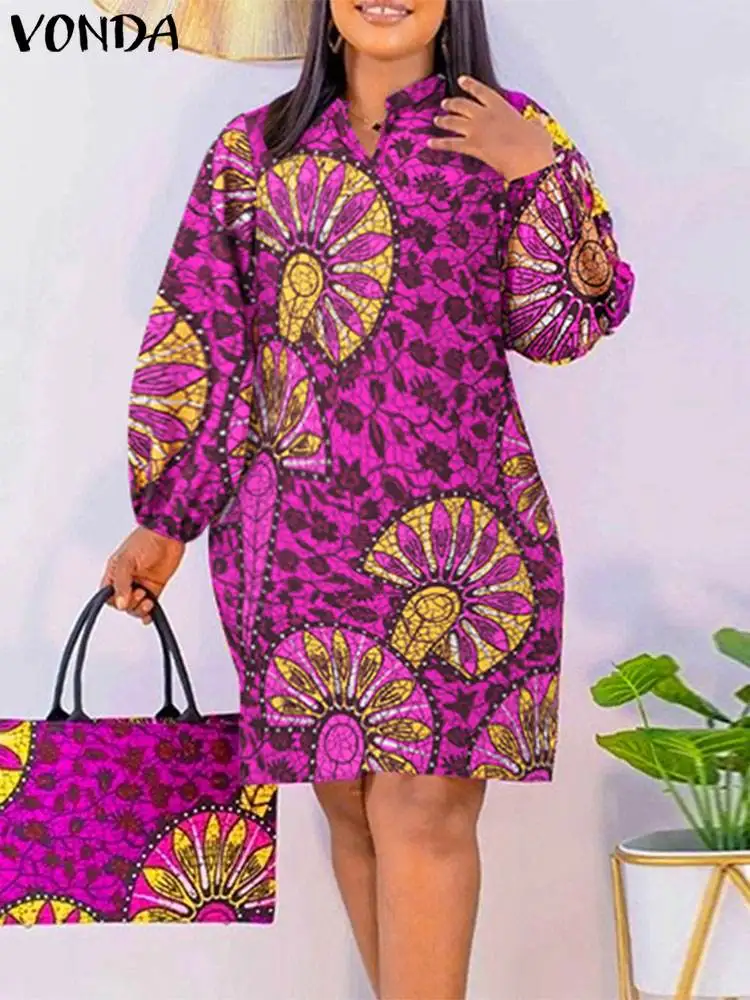 Robe africaine à manches longues bouffantes