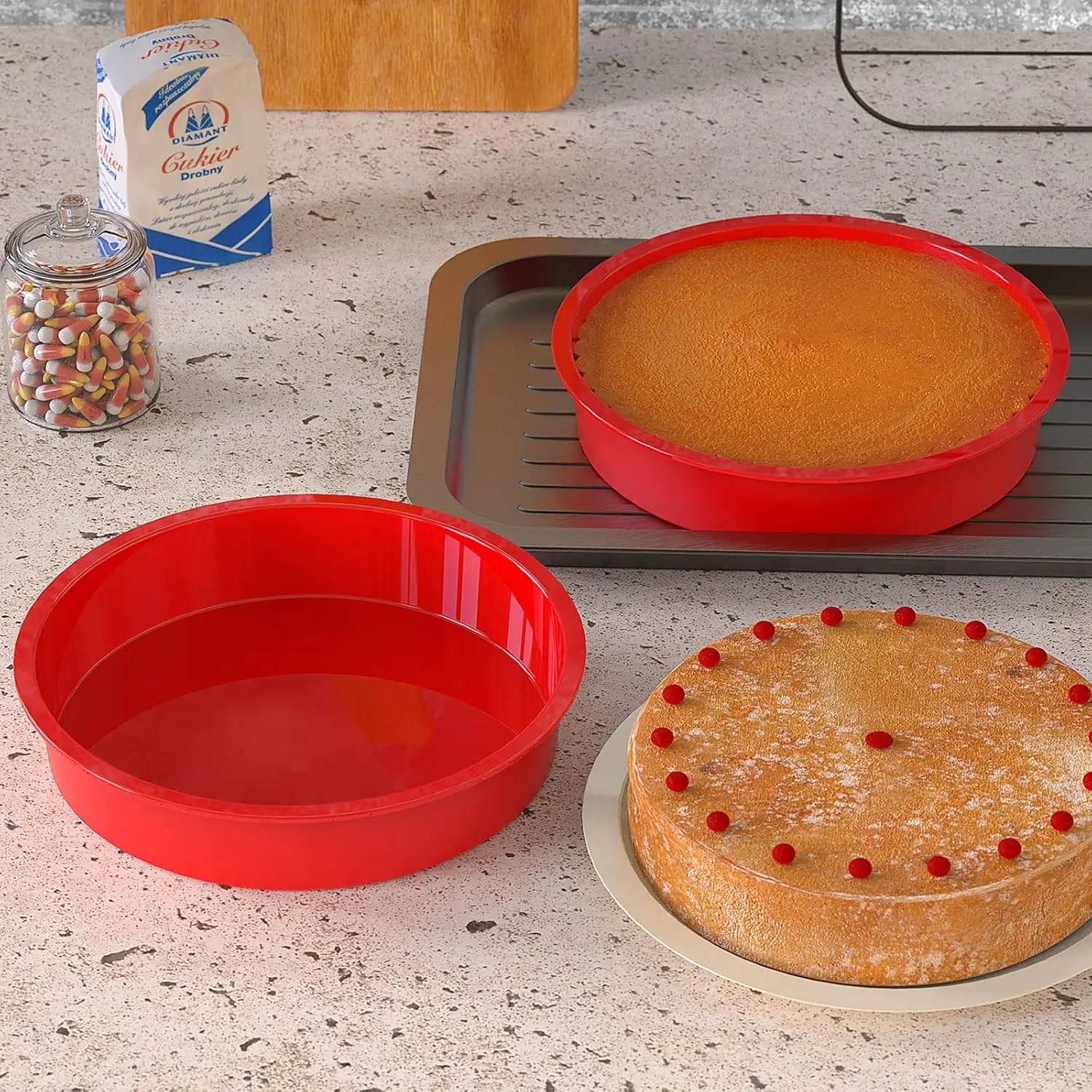 Moule à gâteau rond en silicone antiadhésif – Image 6