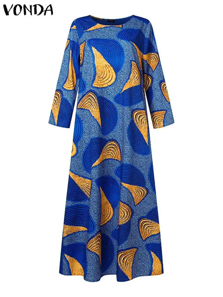 Robe africaine à manches longues à col rond – Image 4