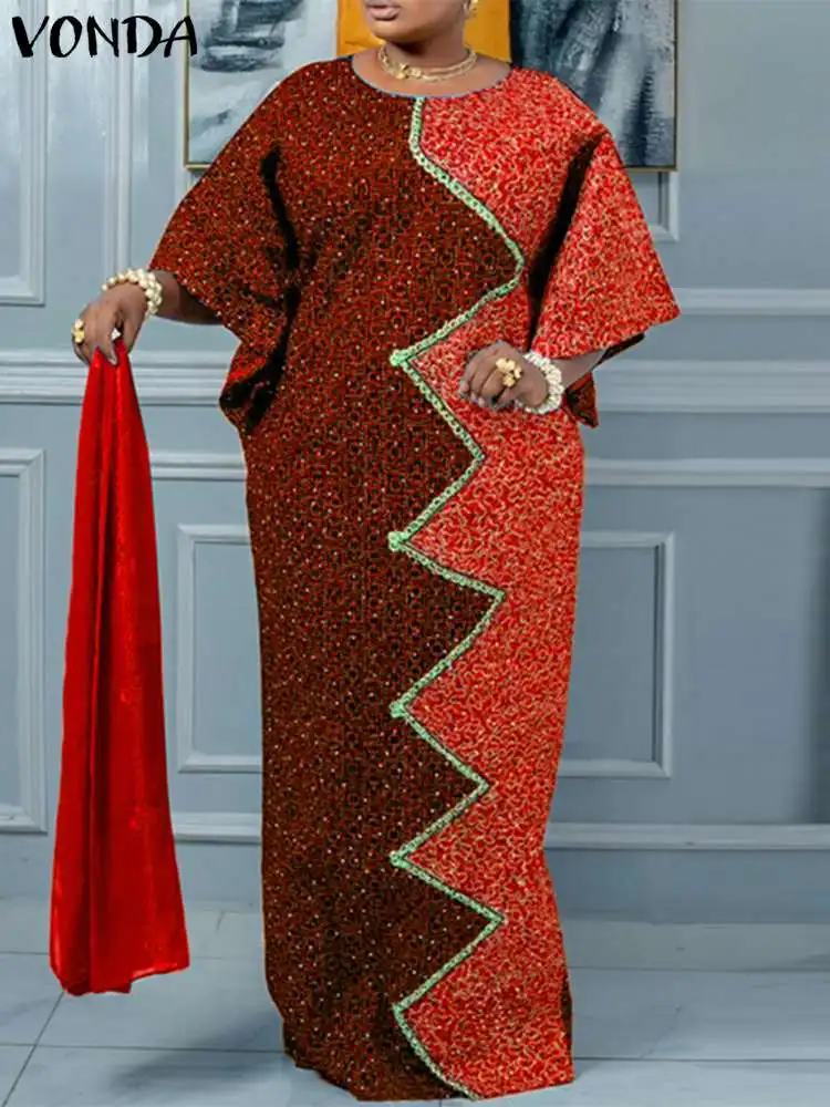 Robe africaine décontractée à col rond – Image 2
