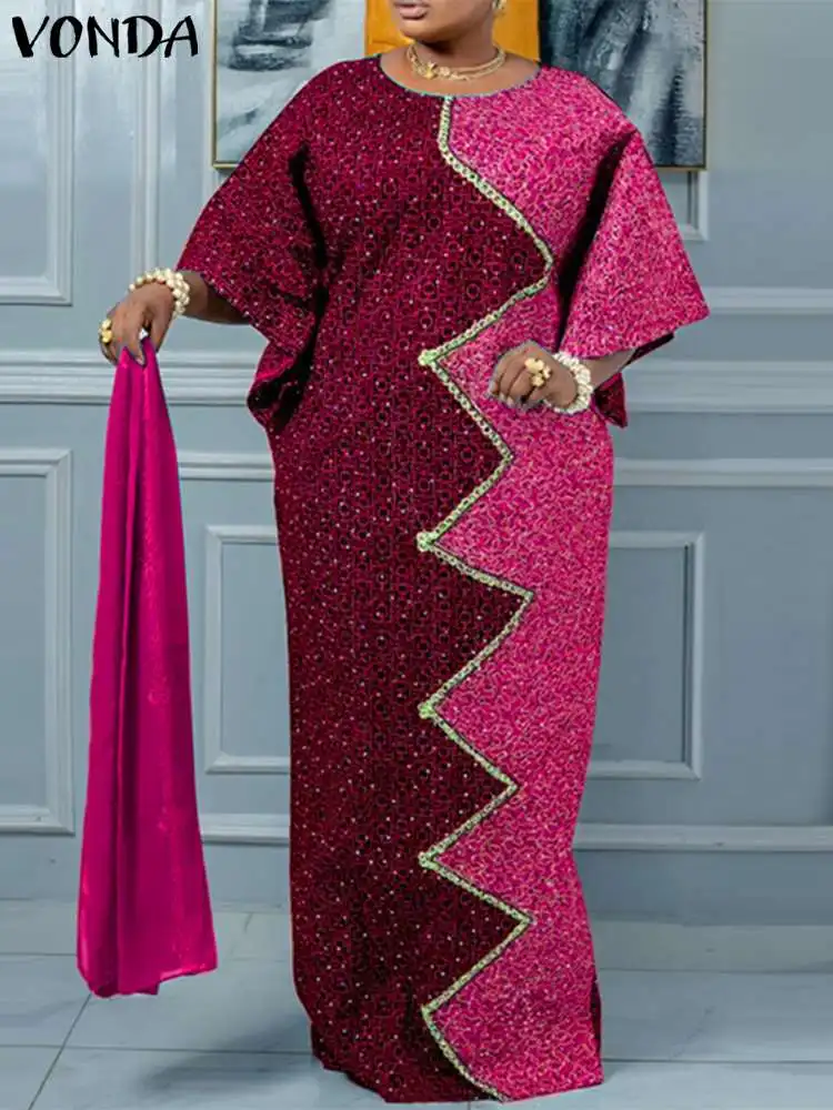 Robe africaine décontractée à col rond – Image 3