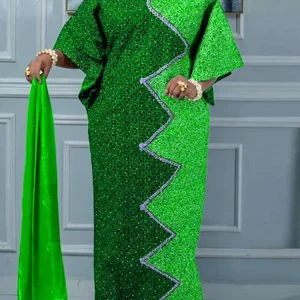 Robe africaine décontractée à col rond