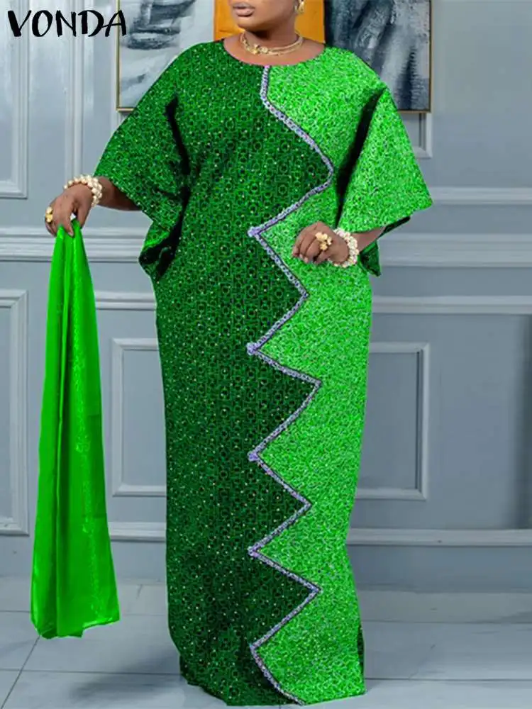 Robe africaine décontractée à col rond