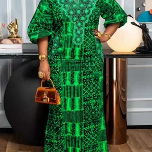 Robe africaine à manches bouffantes V
