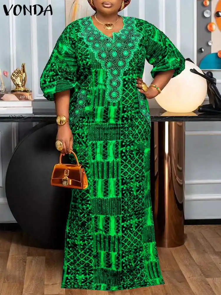 Robe africaine à manches bouffantes V