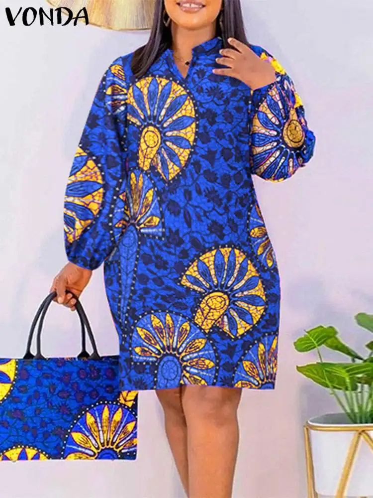 Robe africaine à manches longues bouffantes – Image 3