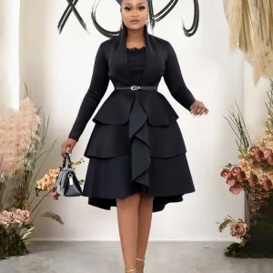 Robe sexy & élégante à manches longues