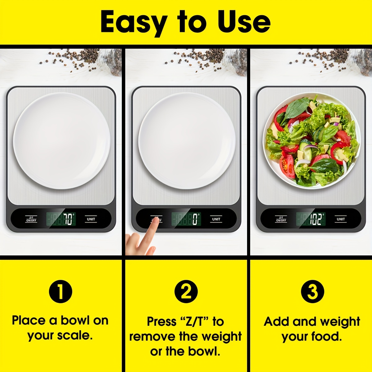 Balance de cuisine poids max 10kg en acier inoxydable – Image 4