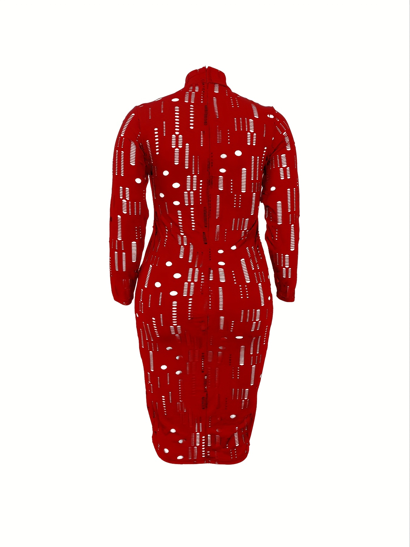 Robe moulante sexy en maille avec fermeture éclair – Image 10