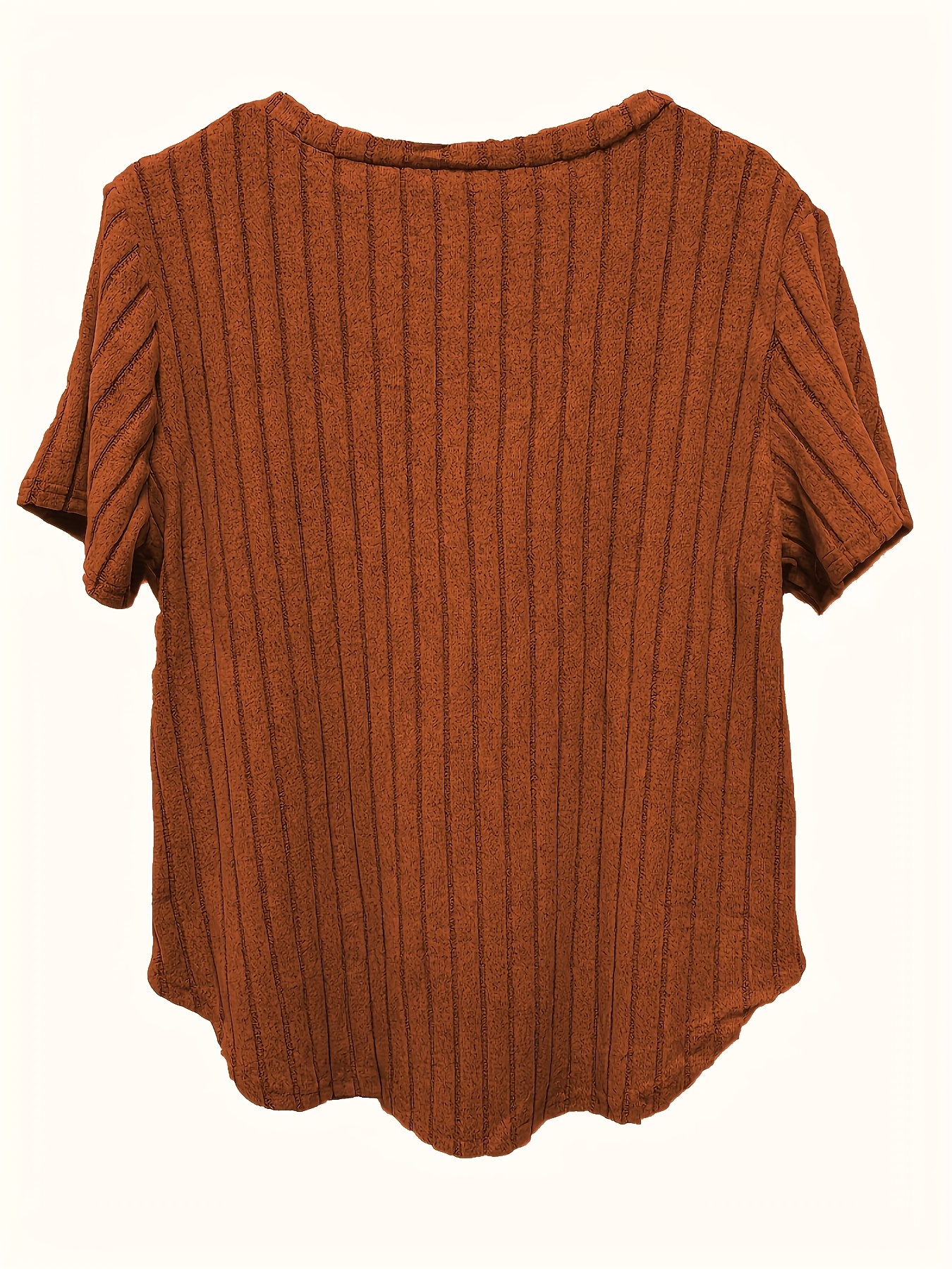 Pull à col V décolleté en tricot côtelé à manches volantes – Image 10