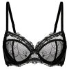 Soutien gorge en dentelle semi-transparente avec détail floral brodé & non doublé
