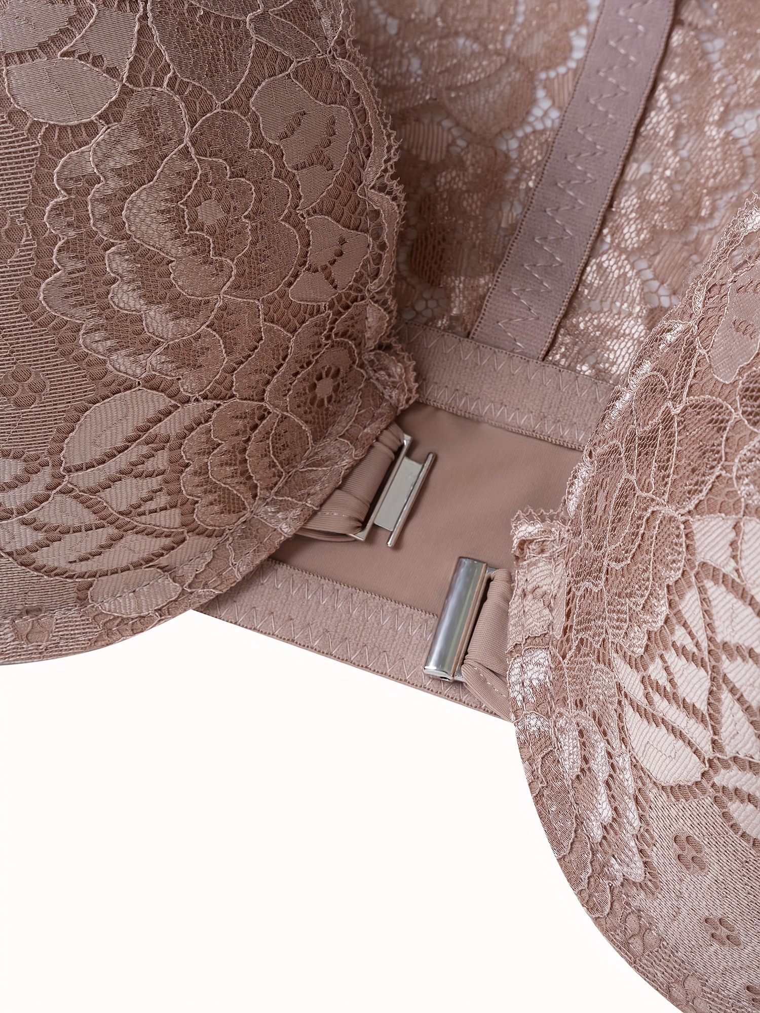 Soutiens gorge avec fermeture lace front ultra doux & léger légèrement rembourré avec détail en dentelle florale avec support à armature – Image 8