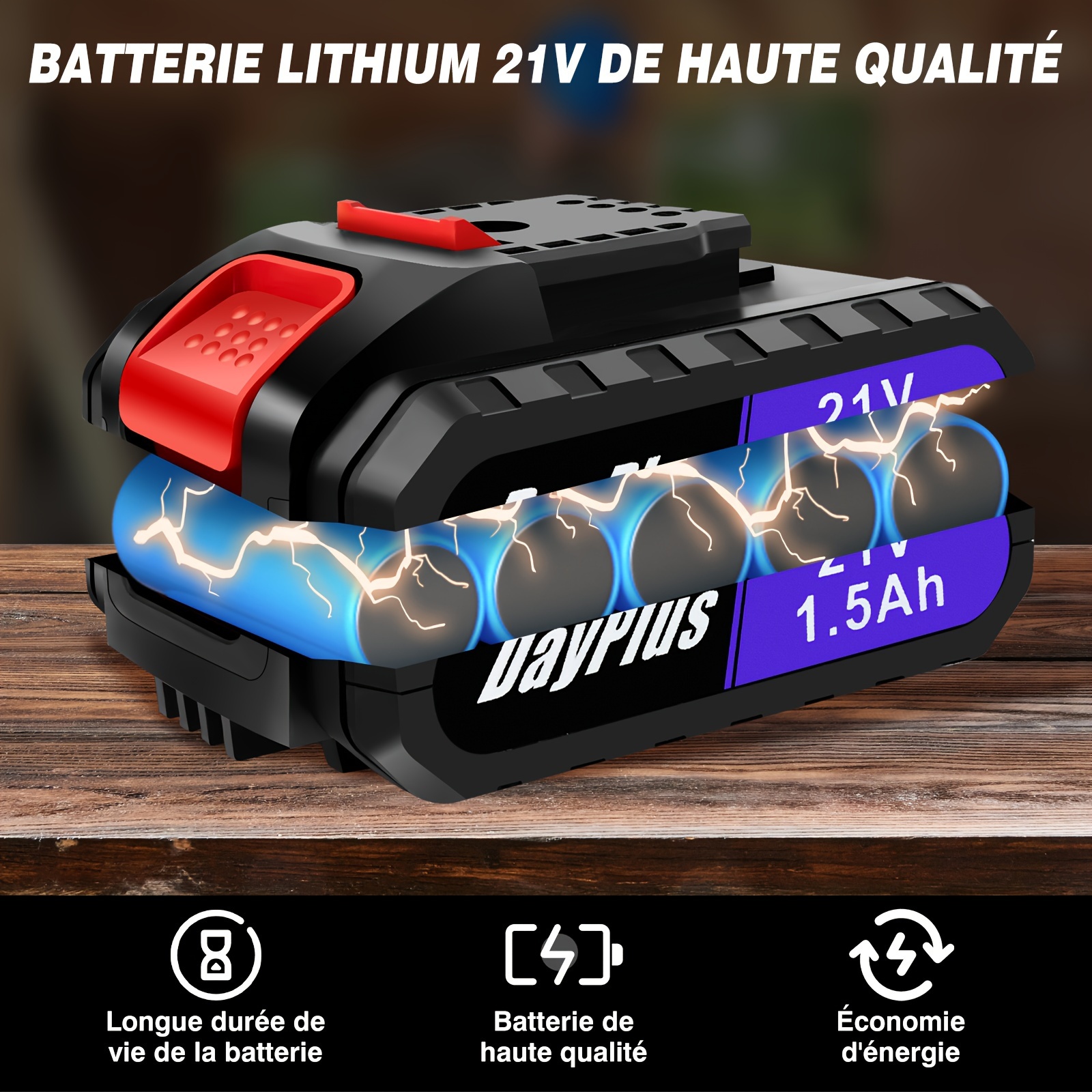 Perceuse visseuse sans fil avec batterie avec un jeu de mèches – Image 9