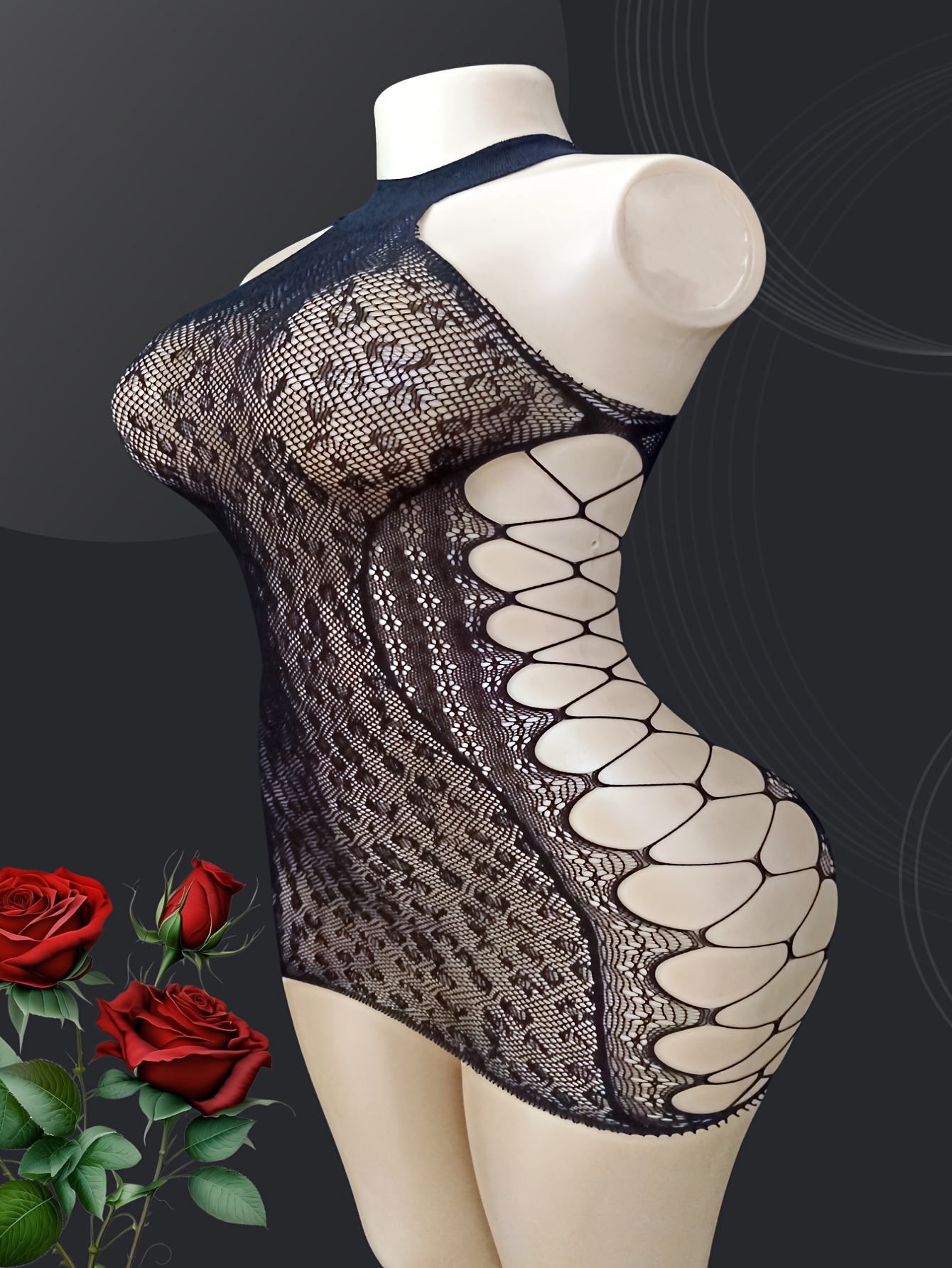 Robe sexy en maille de résille à haute élasticité – Image 9