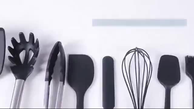 Ensemble de 15 ustensiles de cuisine en silicone avec manches en acier inoxydable – Image 16