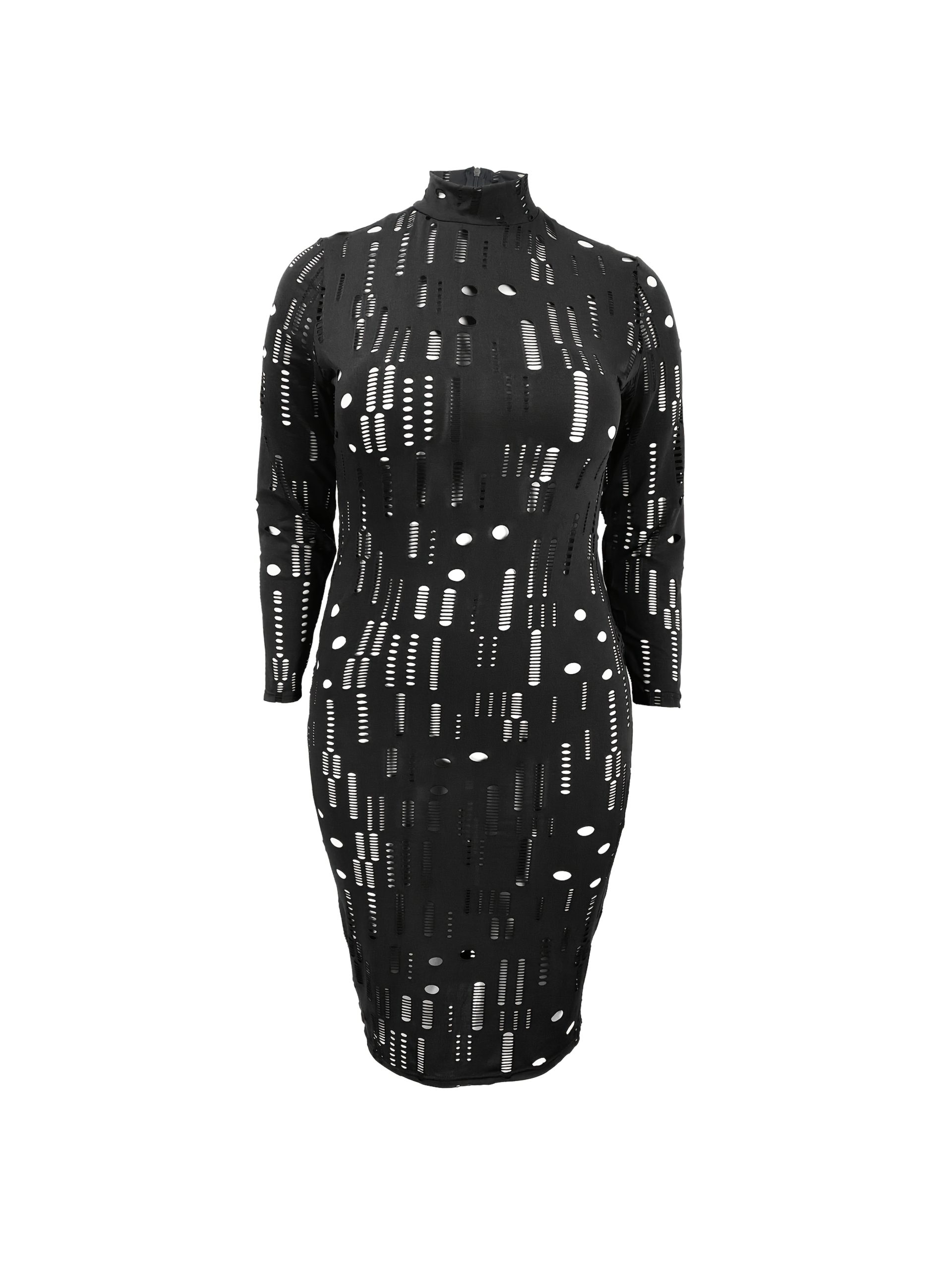Robe moulante sexy en maille avec fermeture éclair – Image 9