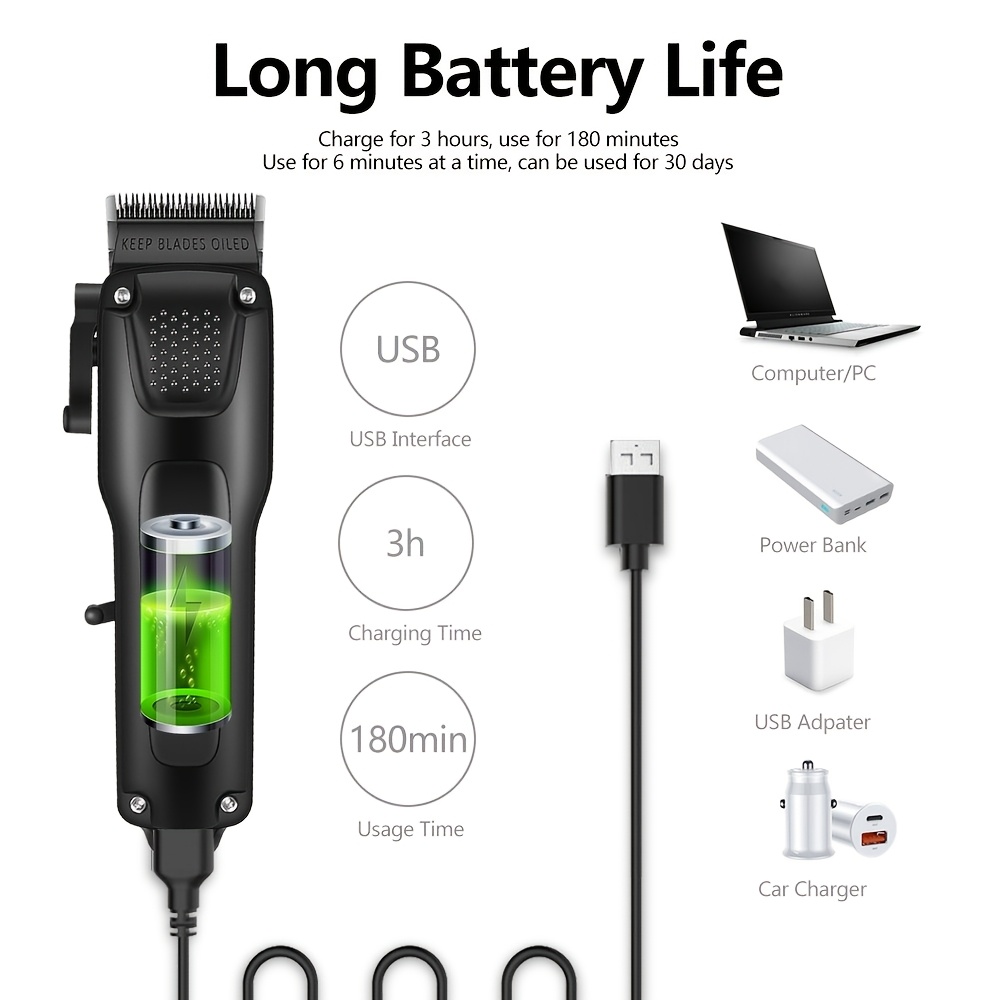 Ensemble de soins pour cheveux & barbe 3 pièces sans fil avec affichage LED – Image 7