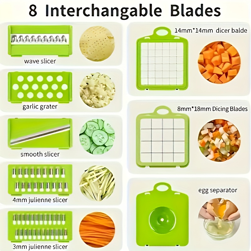 Kit hachoir & trancheur de légumes multifonction 16 en 1 – Image 8
