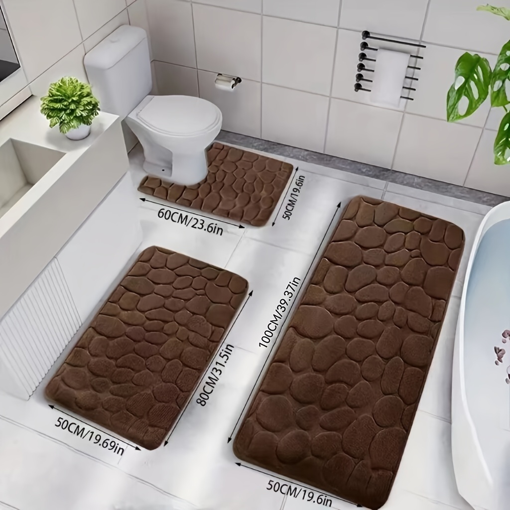 Ensemble de 3 tapis de salle de bain à mémoire de forme – Image 6