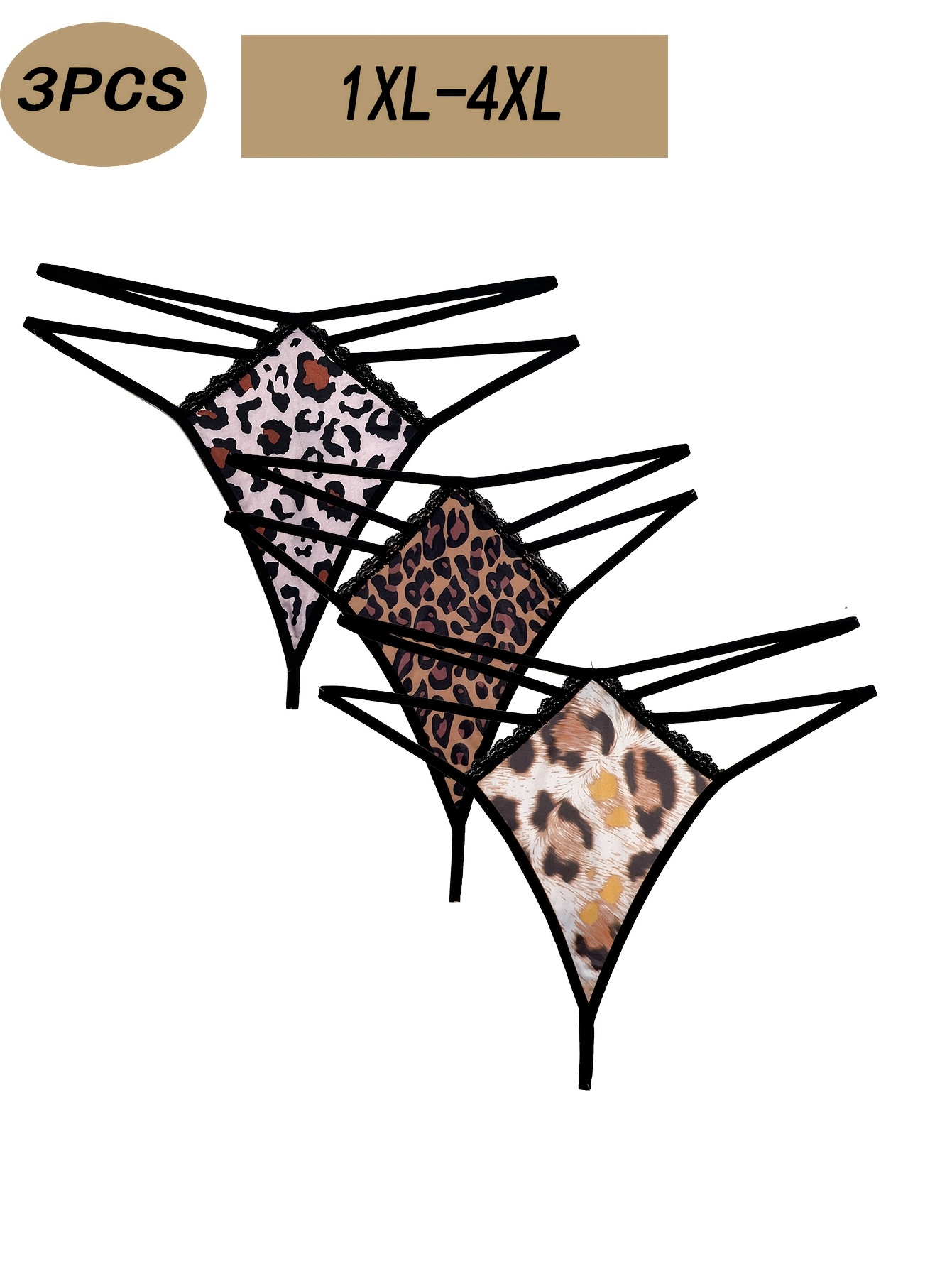 Strings sexy en dentelle imprimé léopard – Image 2