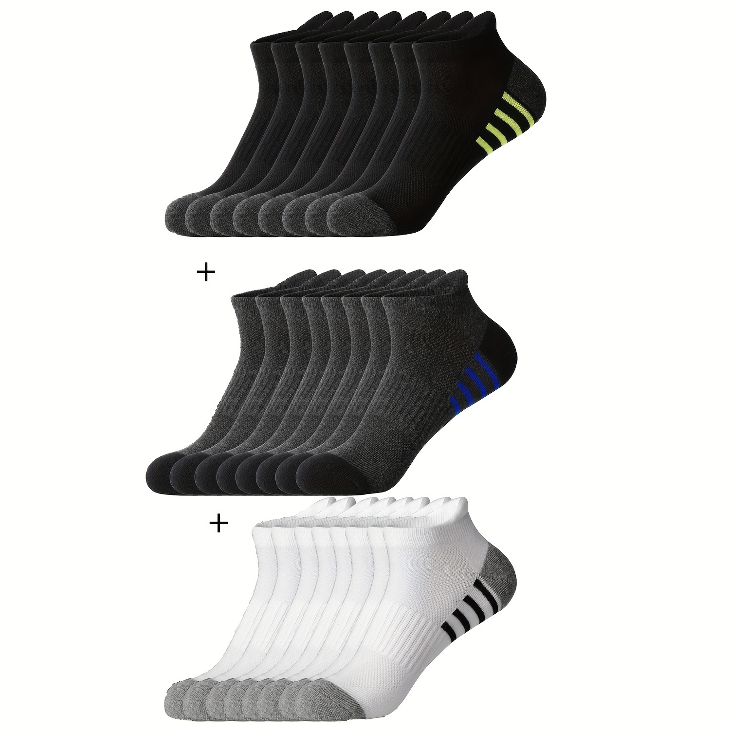 12 paires de chaussettes de sport rayées – Image 15