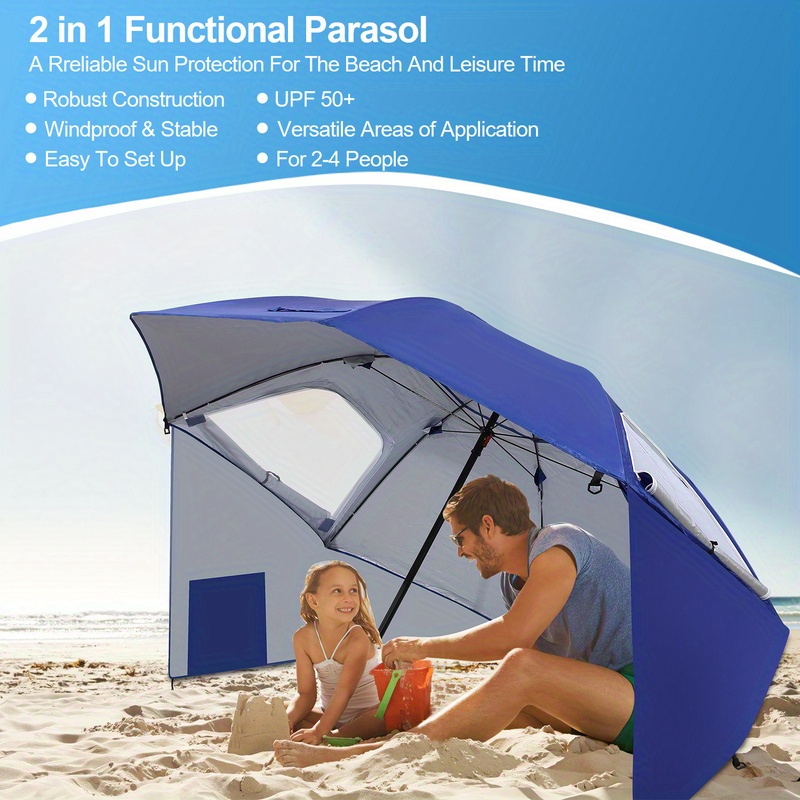 Parasol de plage rond avec piquets – Image 9
