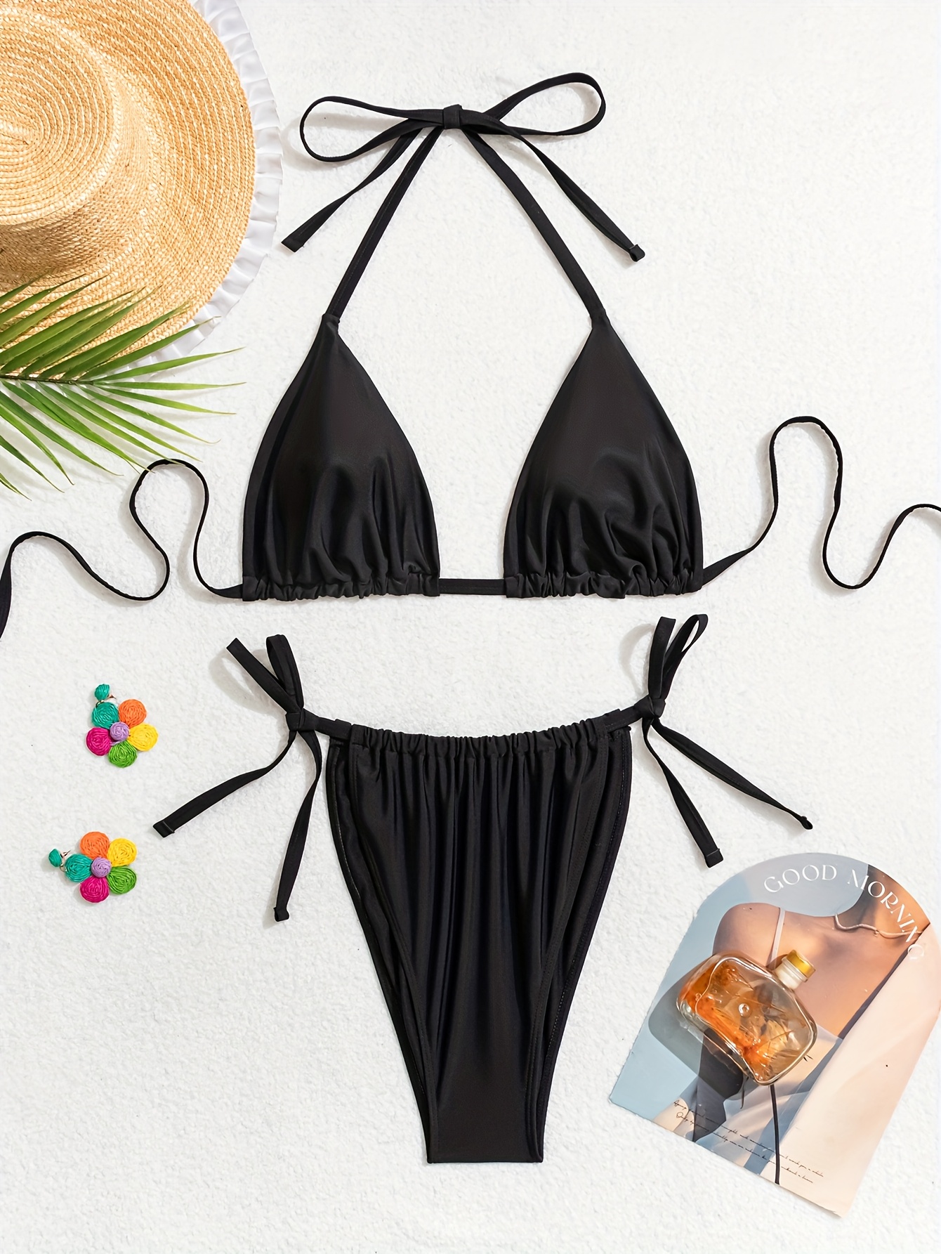 Maillot de bain 2 pièces avec col 3 points & nouer – Image 2
