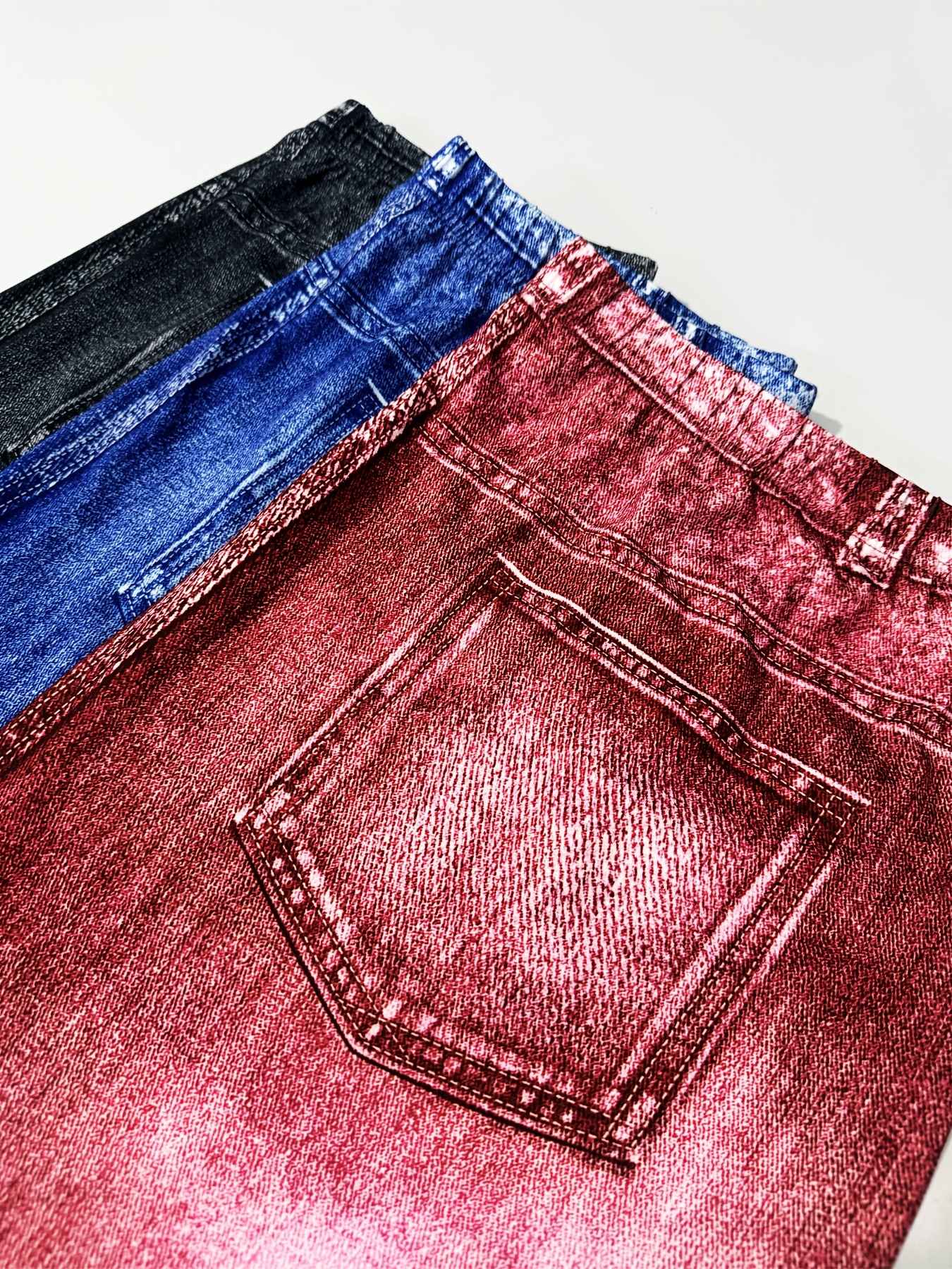 Jupes moulantes imprimé denim à haute élasticité – Image 5